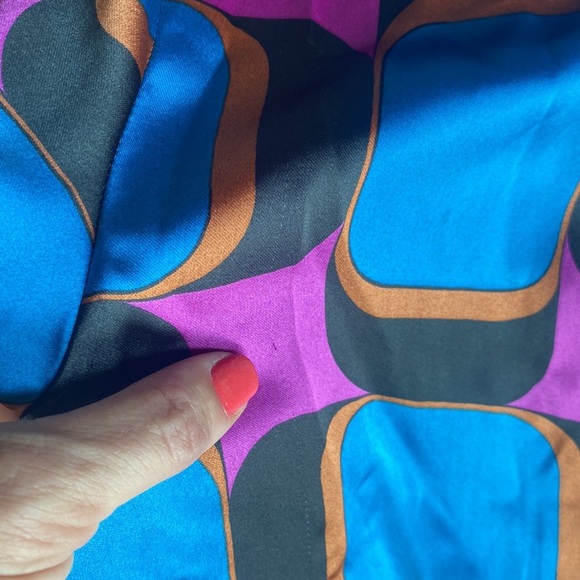 Zara Blue and Purple Geometric Maxi Dress - Picture 9 of 16